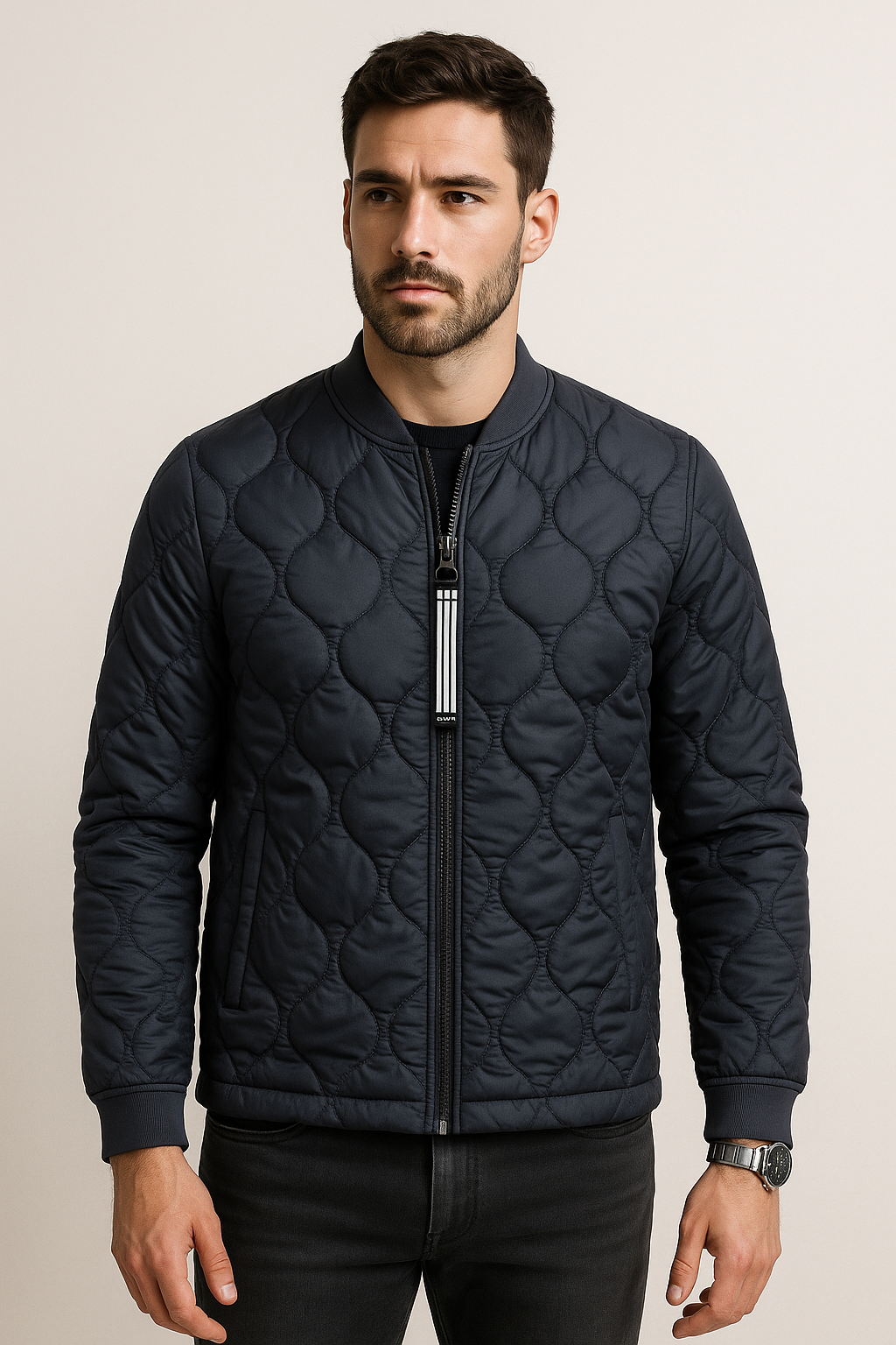 Chamarras Para Hombre De Invierno Estilo Acolchado D45303 Marino