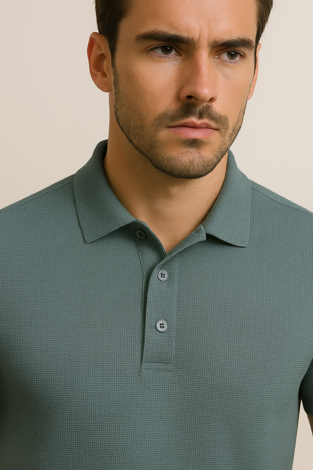 Playeras Polo Para Hombre Spandex Con Textura A55402 Verde
