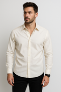 Camisas Para Hombre Formal Básica Lisa Libre de Arrugas B55406 Hueso
