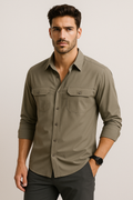 Camisas Para Hombre Super Stretch Non Iron B55410 Kaki