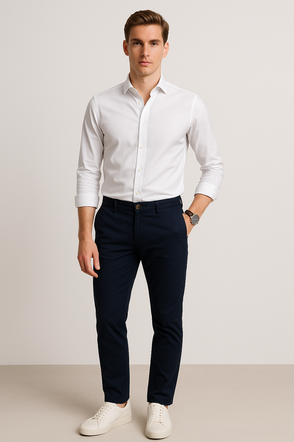 Pantalones Para Hombre Soft Stretch Slim GPAXAR Marino