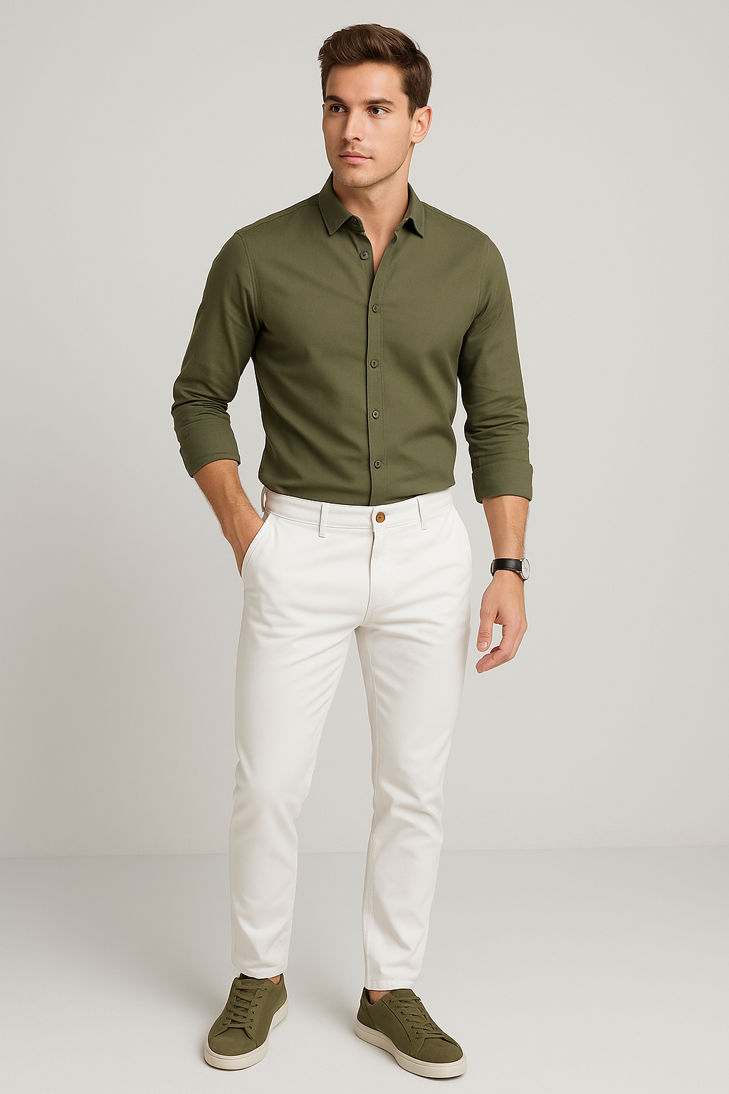 Pantalones Para Hombre Soft Stretch Slim GPAXAR Blanco