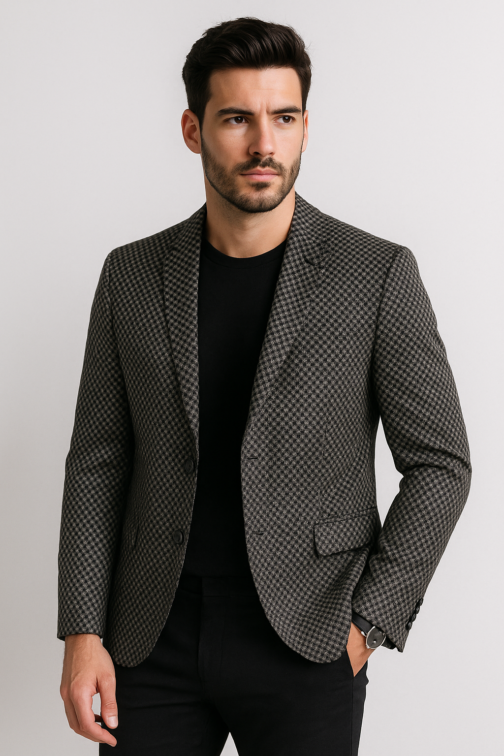 Sacos Para Hombre Formal De Noche F55303 Negro