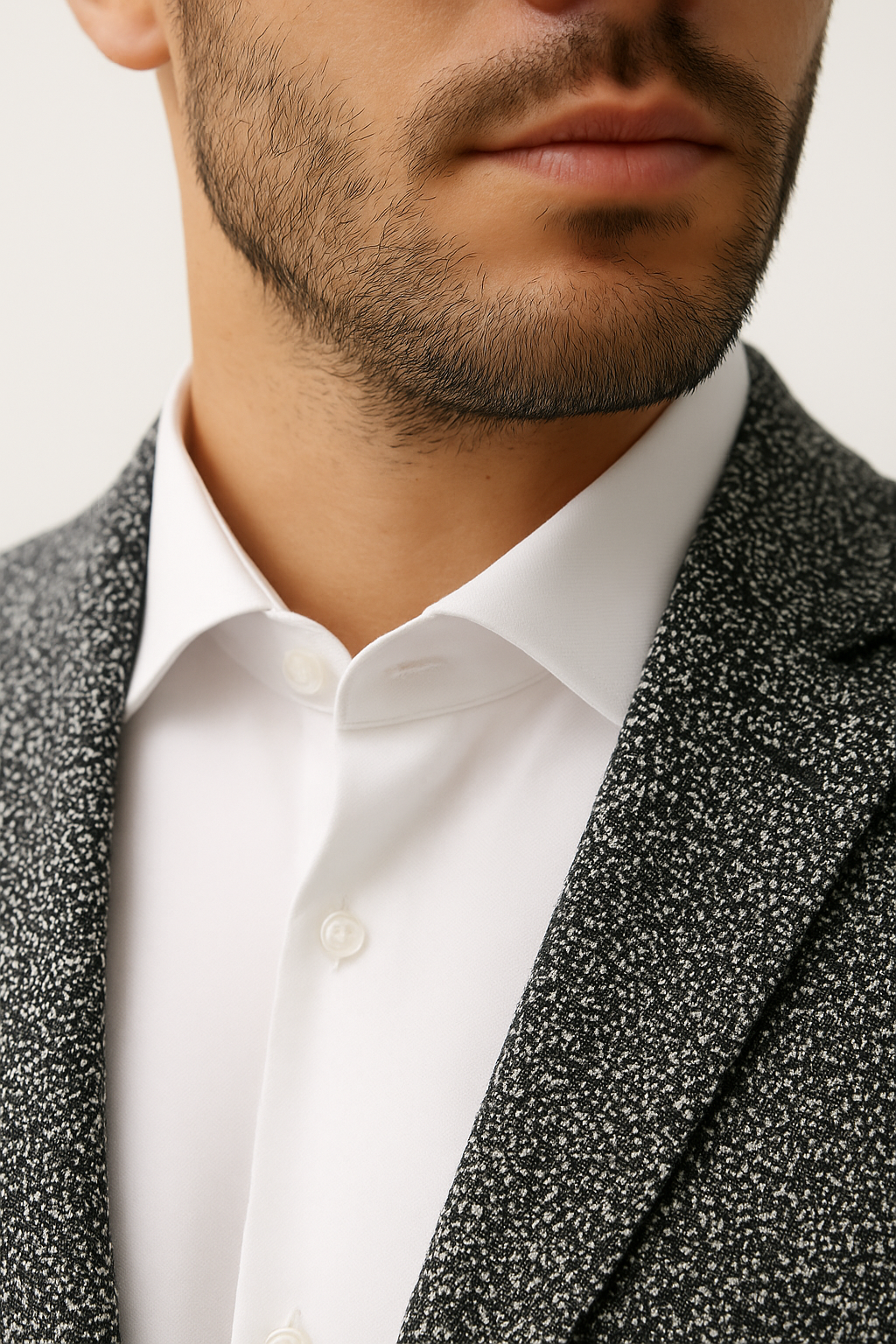 Sacos Para Hombre Jaspeado Versátil F55302 Negro