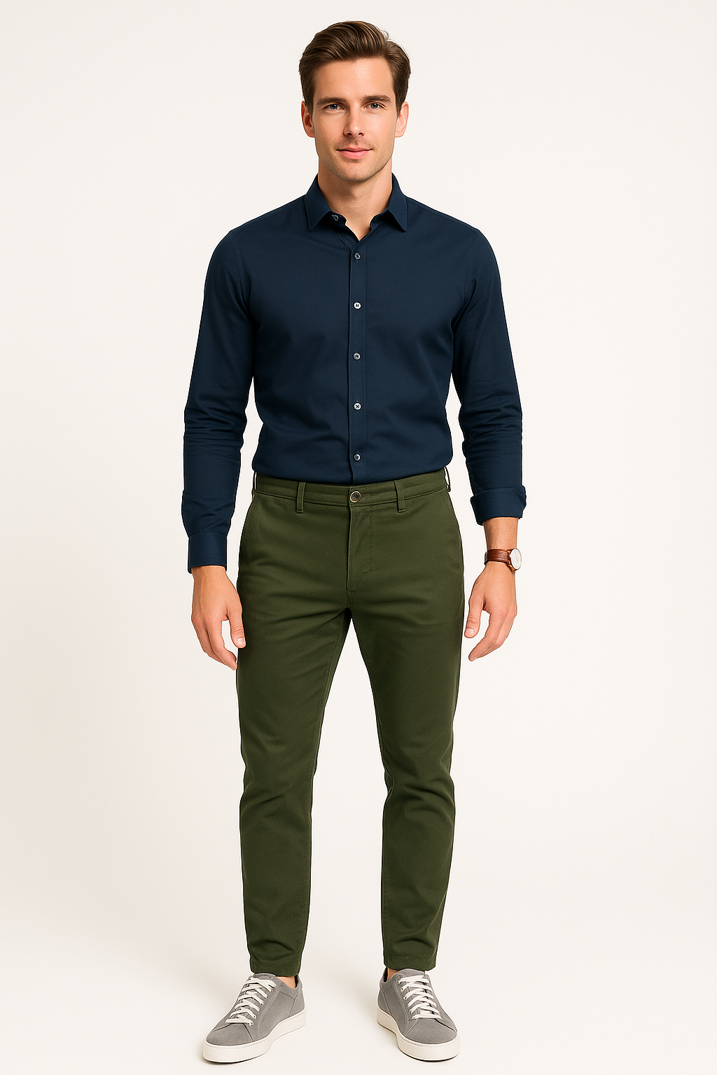 Pantalones Para Hombre Soft Stretch Slim GPAXAR Militar
