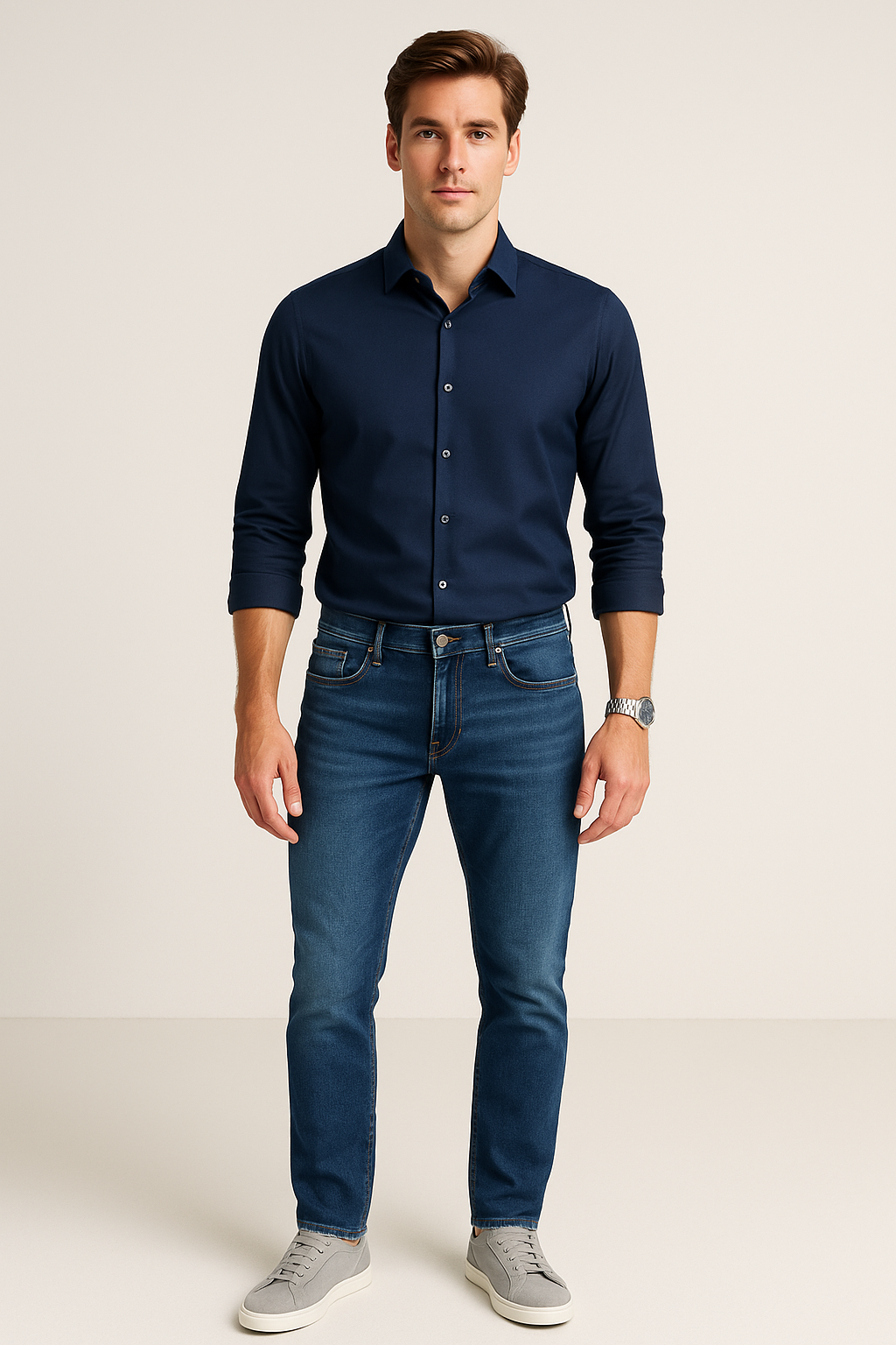 Jeans Para Hombre Mezclilla Slim Fit JSLIM Double Stone