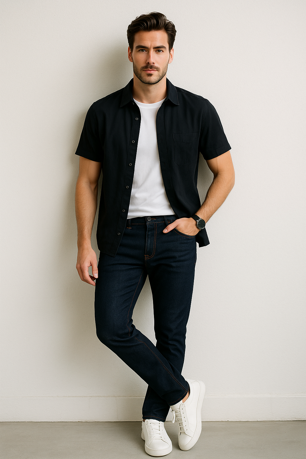 Jeans Para Hombre Mezclilla Slim Fit JSLIM Dark Stone
