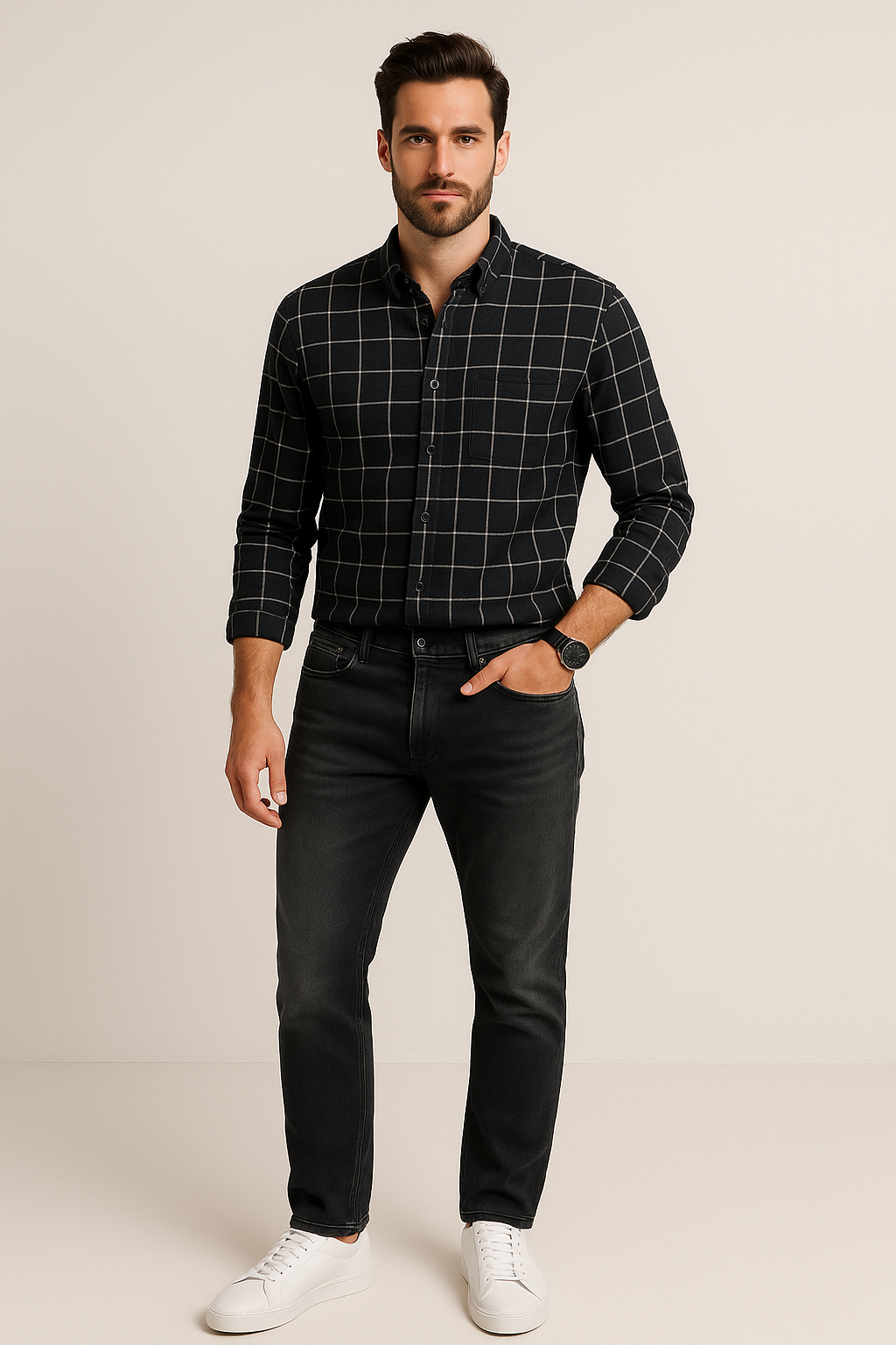 Jeans Para Hombre Mezclilla Slim Fit JSLIM Dark Gris