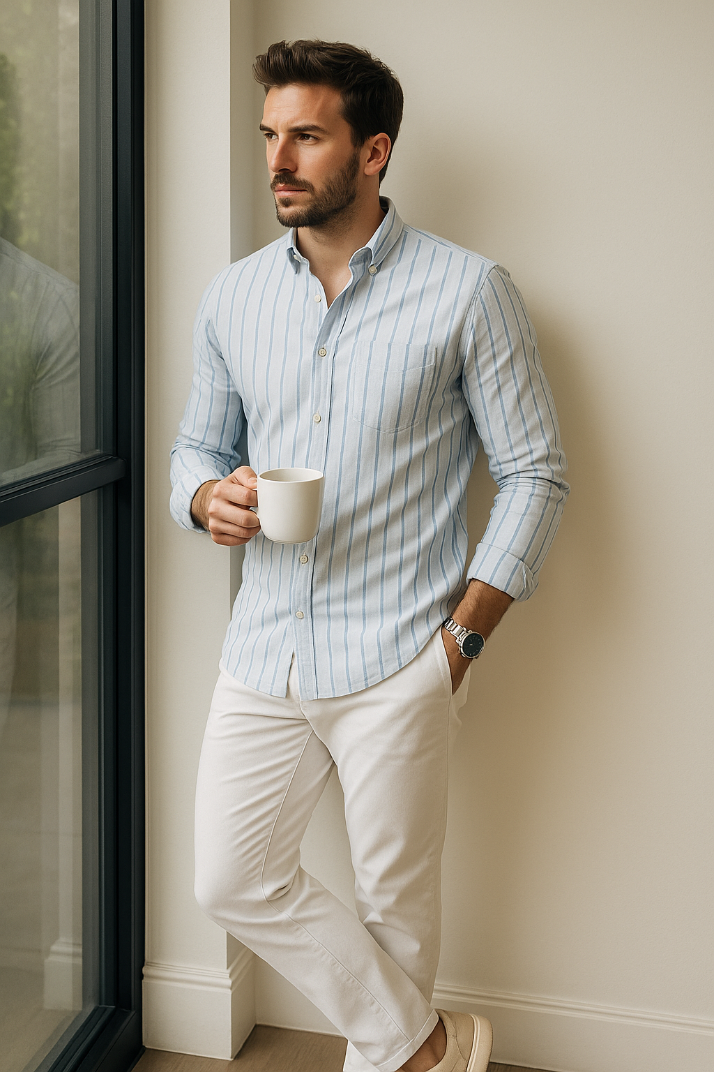 Camisas Para Hombre Regular Fit Oxford B51114 Menta