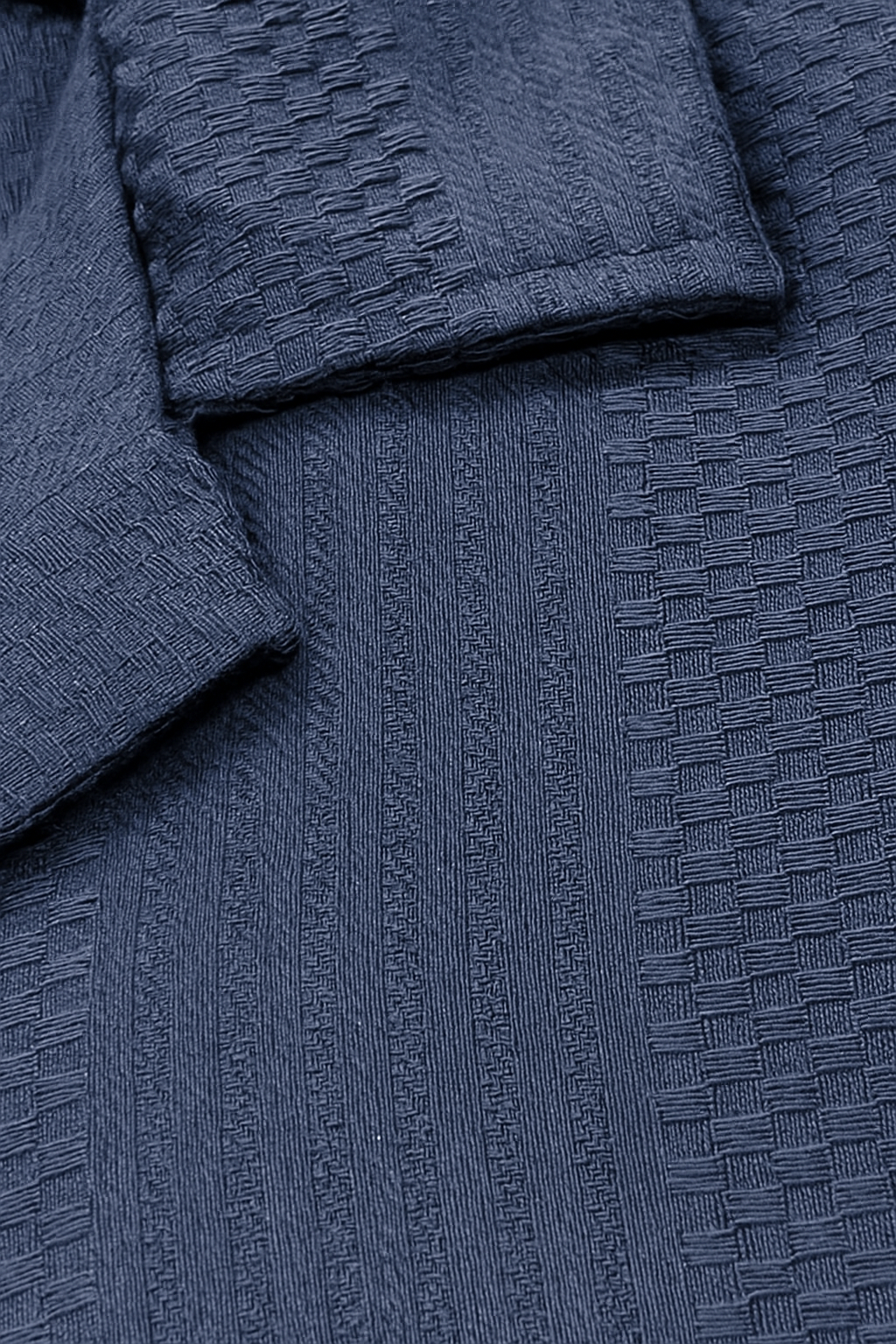 Camisas Para Hombre Jacquard Relaxed Fit B51363 Marino