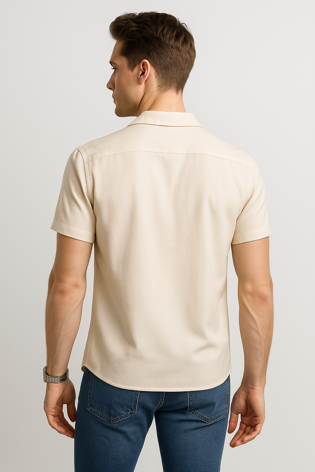 Camisas Para Hombre Relaxed Fit Ligera B51351 Beige
