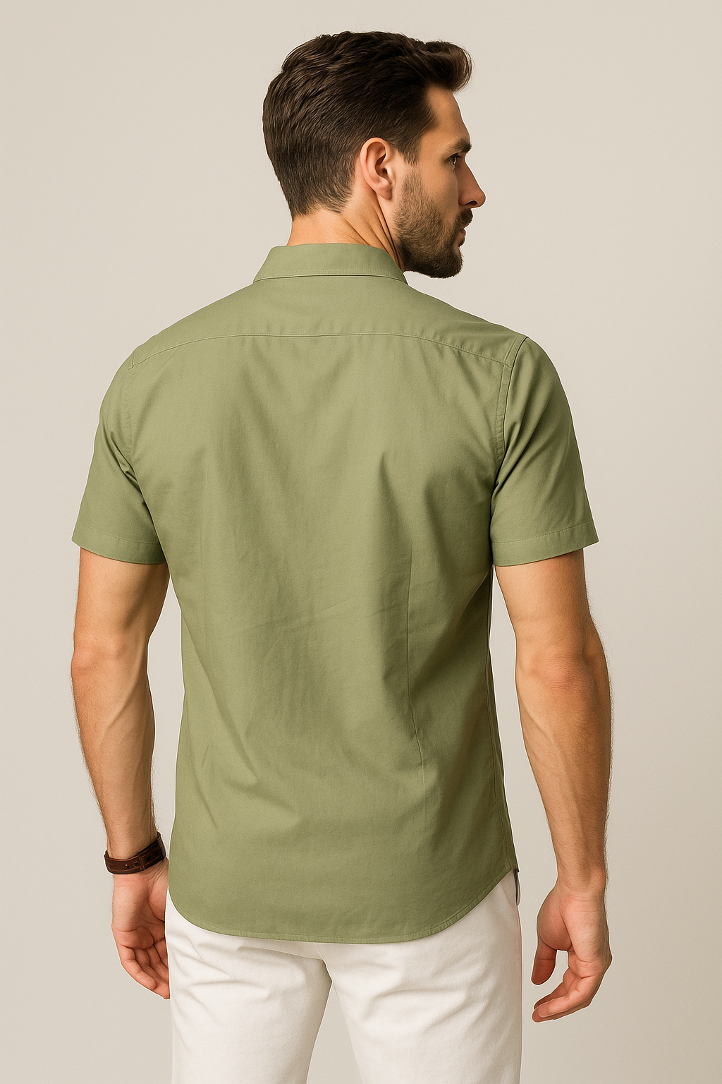 Camisas Para Hombre Regular Fit Recta B51352 Olivo