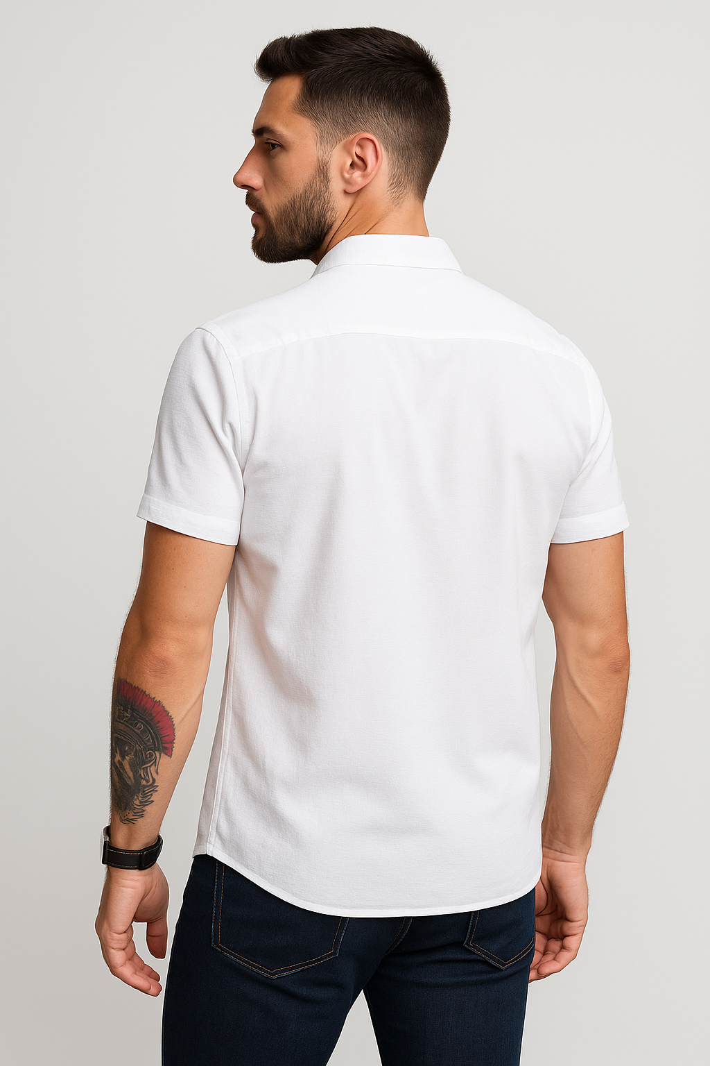 Camisas Para Hombre Regular Fit Recta Básica B51352 Blanco