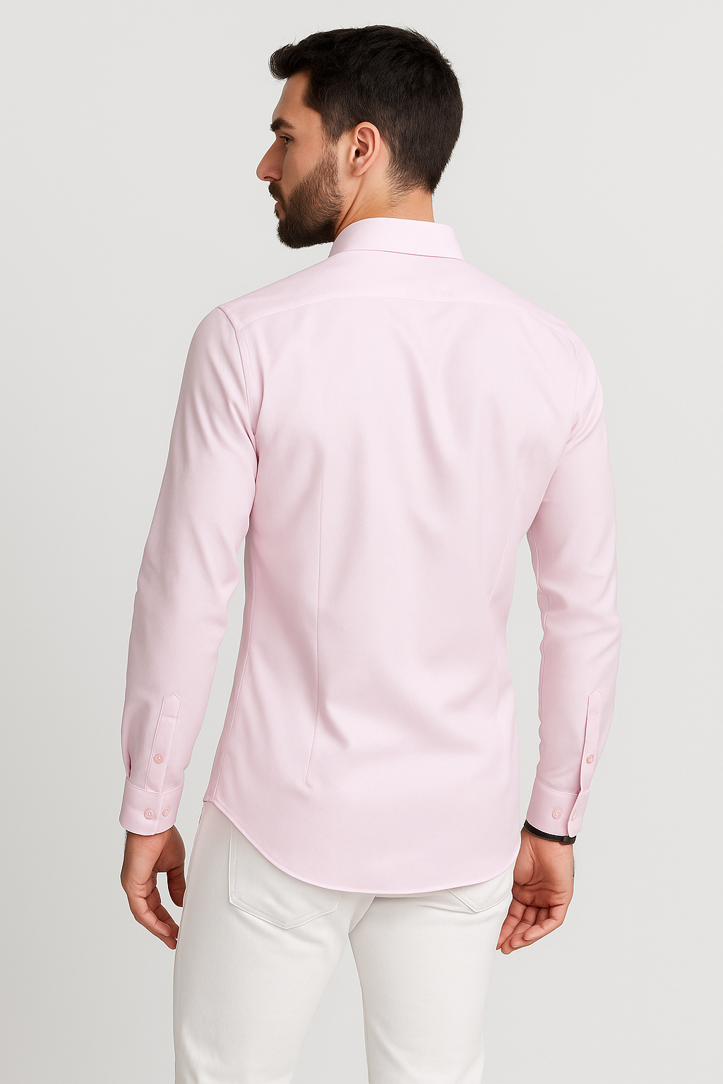 Camisas Para Hombre Regular Fit Stretch B51301 Rosa