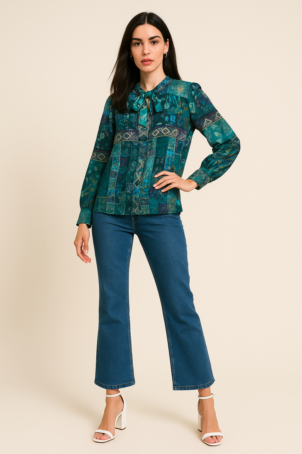 Blusas Para Mujer Satinada Con Liston N53114 Azul