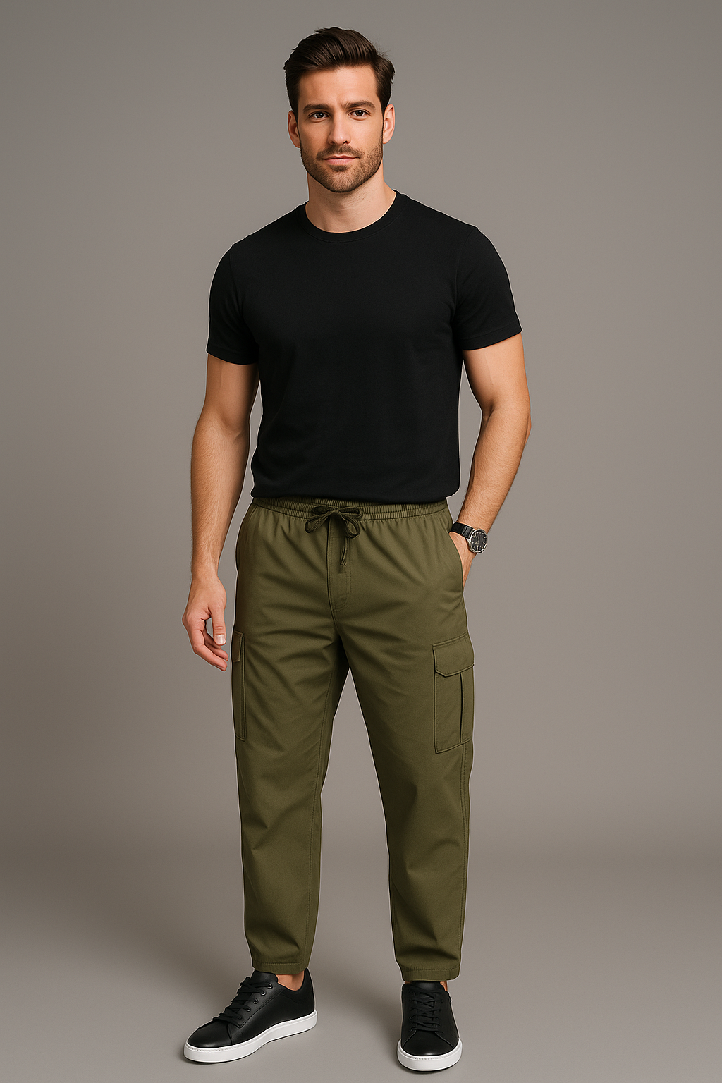 Pantalones Para Hombre Tipo Jogger Stretch G25121 Olivo