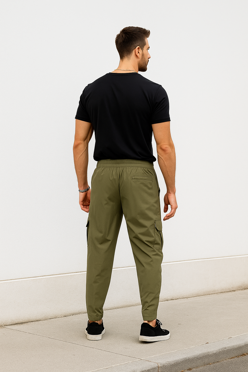 Pantalones Para Hombre Tipo Jogger Stretch G25121 Olivo