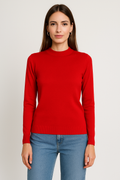 Sueteres Para Mujer Liso De Cuello Alto O43202 Rojo