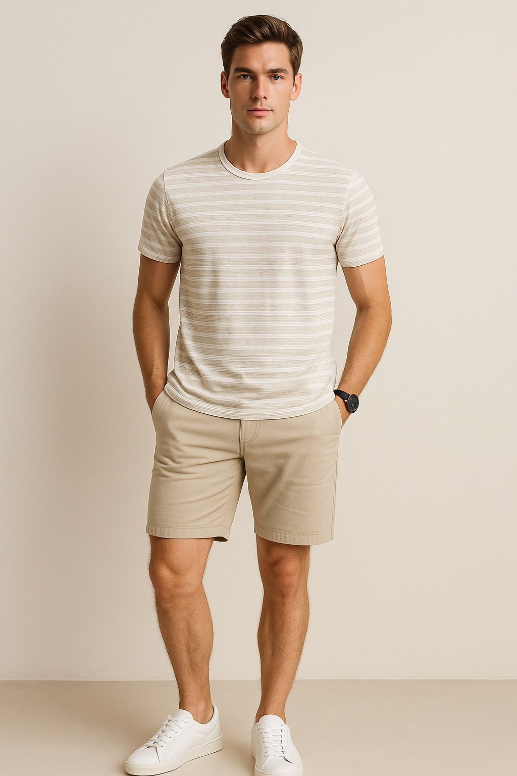 Playeras Para Hombre Comoda Ligera A51306 Beige