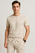 Playeras Para Hombre Con Textura Slim A55301 Arena