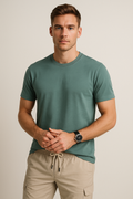 Playeras Para Hombre Con Textura Slim A55301 Verde