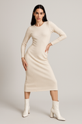 Vestidos Para Mujer De Tubo Abertura Lateral S53108 Crema