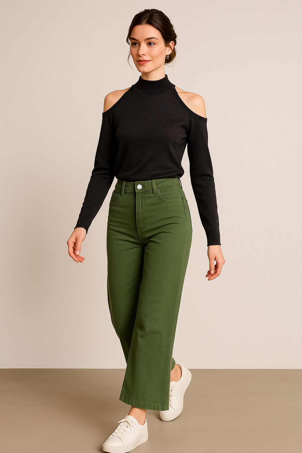 Suéteres Para Mujer Lurex Cuello Alto O53201 Negro