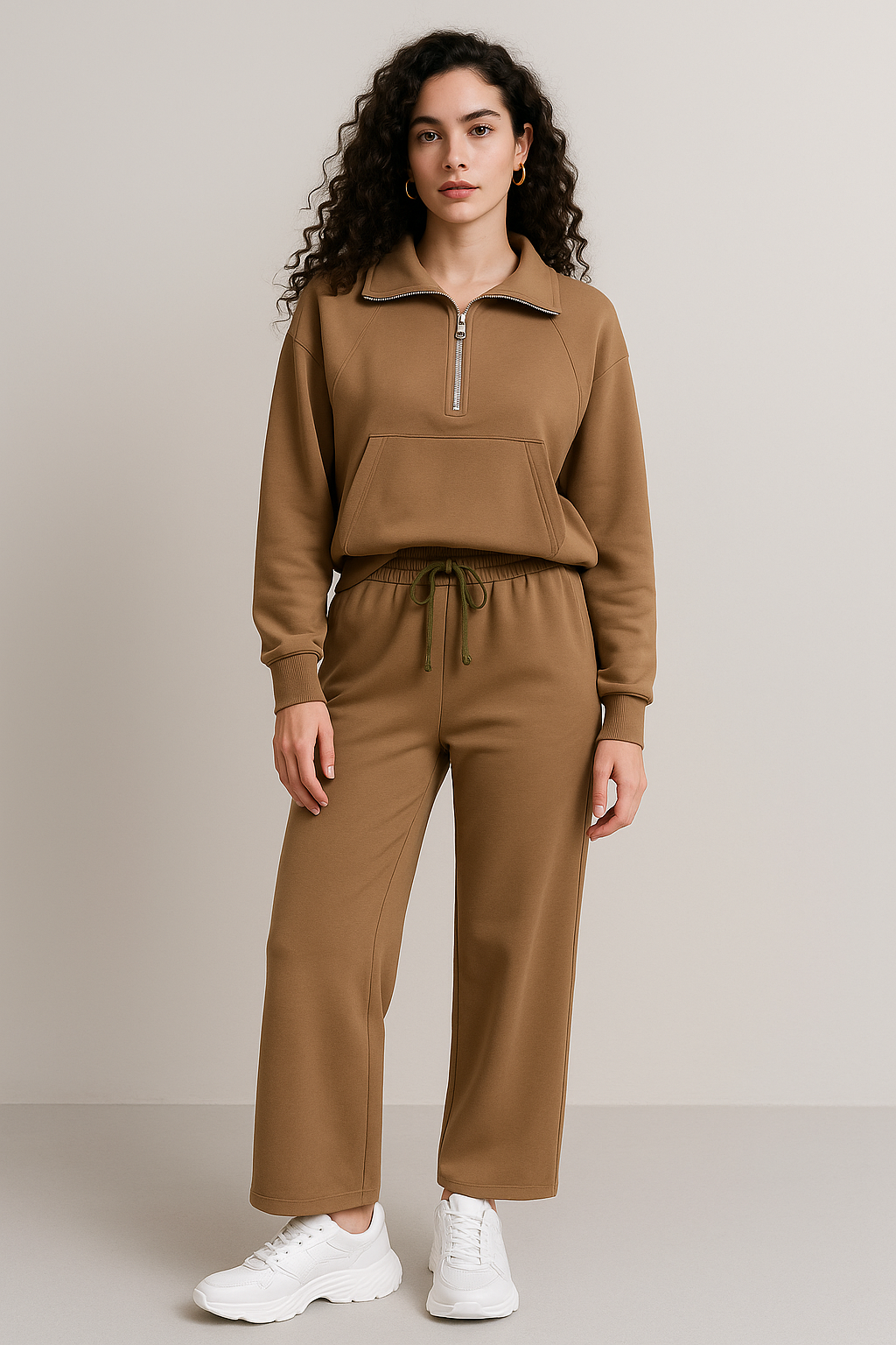 Pantalones Para Mujer Tipo Jogger Sueve Con Jareta W53124 Moka