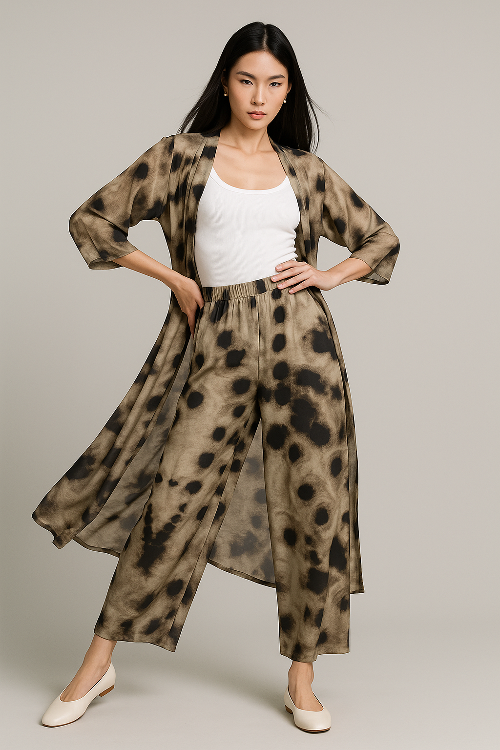 Pantalones Para Mujer Amplio Estampado W53103 Unico