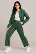 Chamarras Para Mujer Bomber Jacket Corta Q53100 Verde