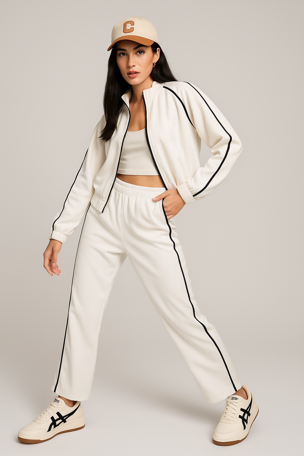 Pantalones Para Mujer Con Bies Frontal W53107 Hueso