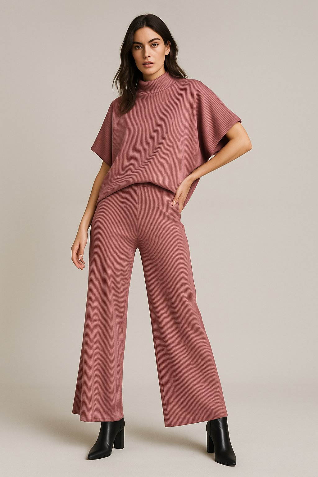 Pantalones Para Mujer Wide Leg De Canal W53118 Mauve