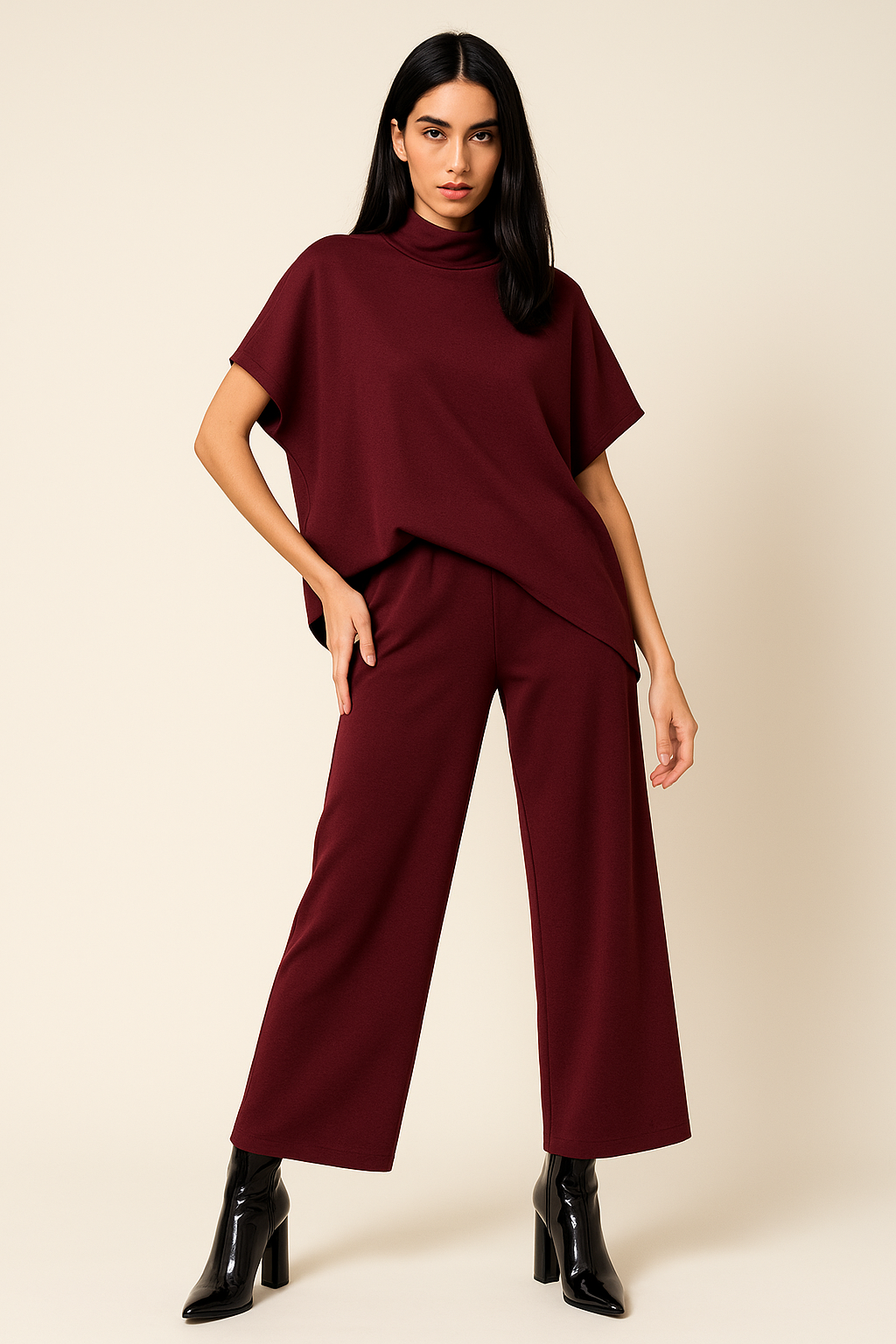 Blusas Para Mujer Bluson Asimétrico Cuello N53133 Vino