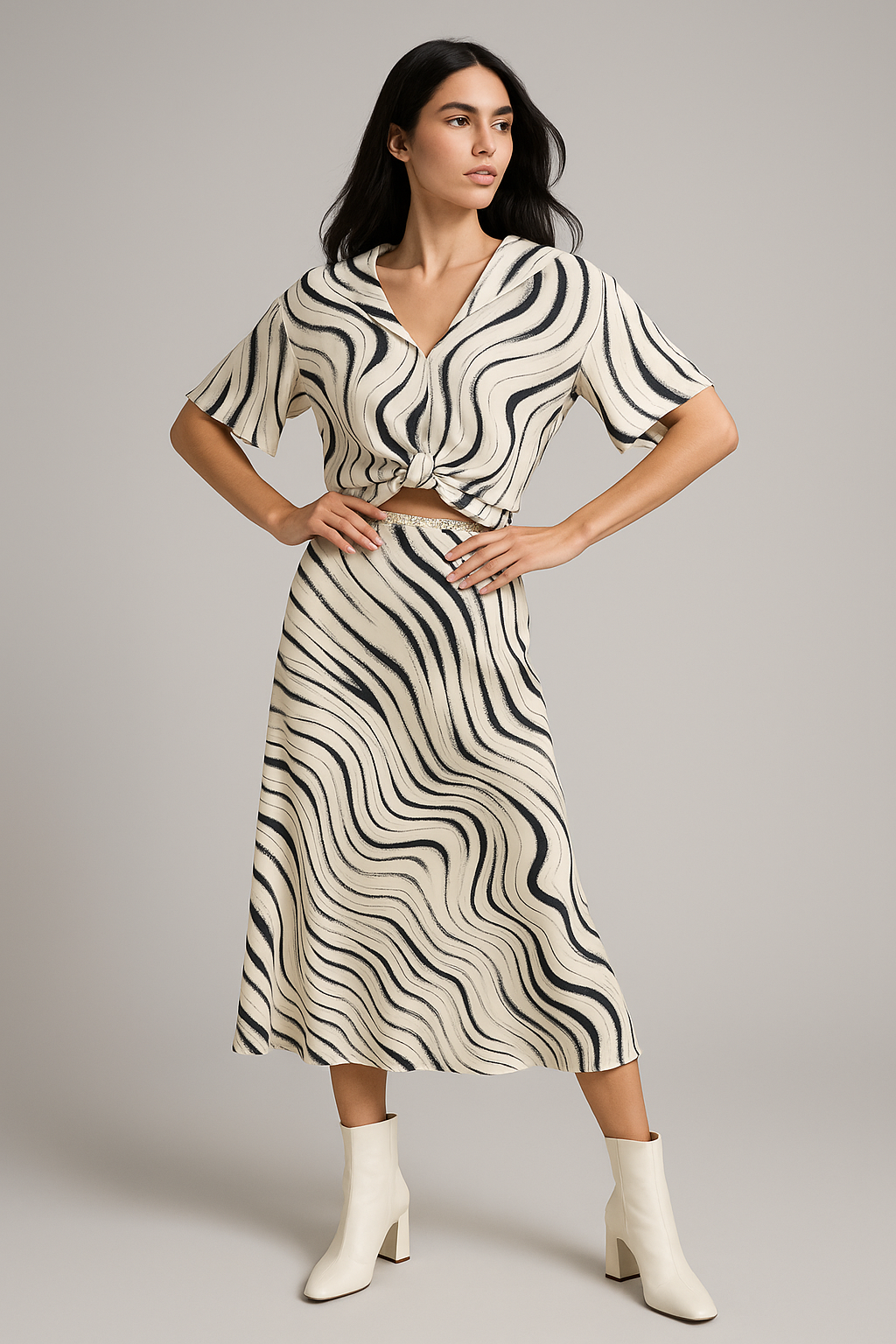 Faldas para Mujer Midi Con Estampado X53100 Hueso