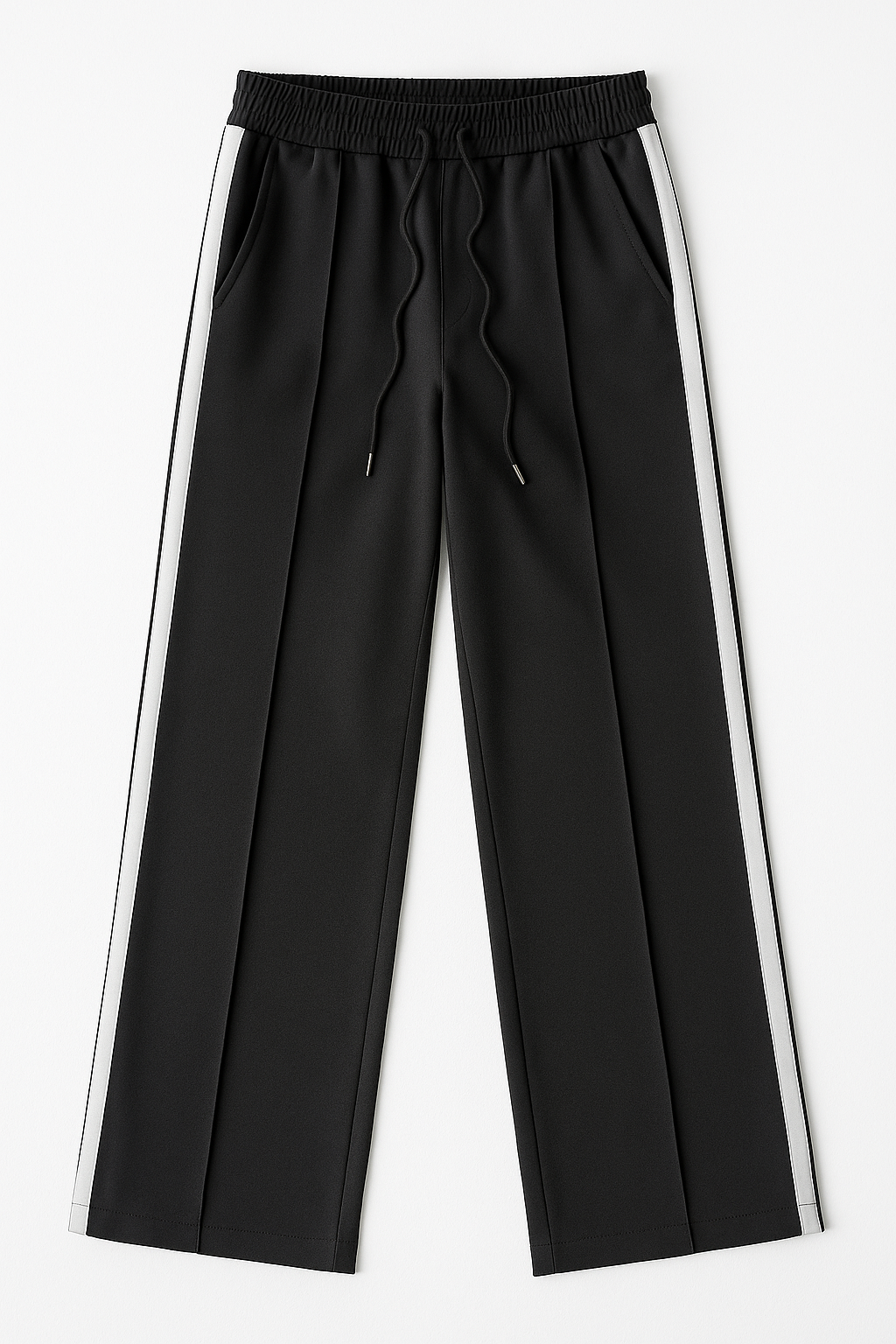 Pantalones Para Mujer Banda Lateral Con Jareta W53106 Negro