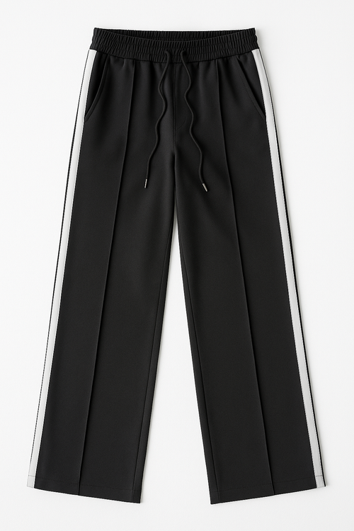 Pantalones Para Mujer Banda Lateral Con Jareta W53106 Negro