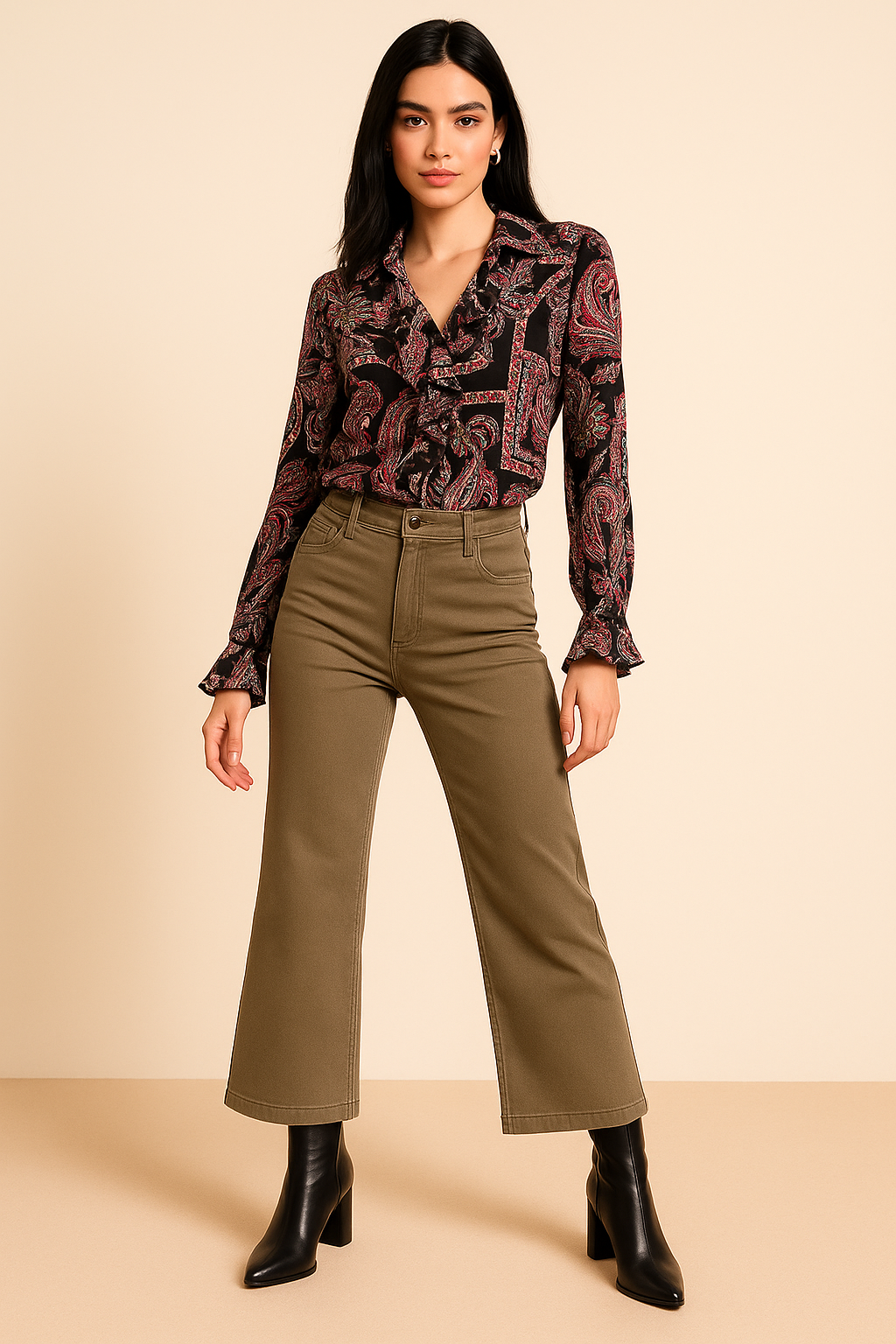 Blusas Para Mujer Cuello Con Olanes N53115 Unico