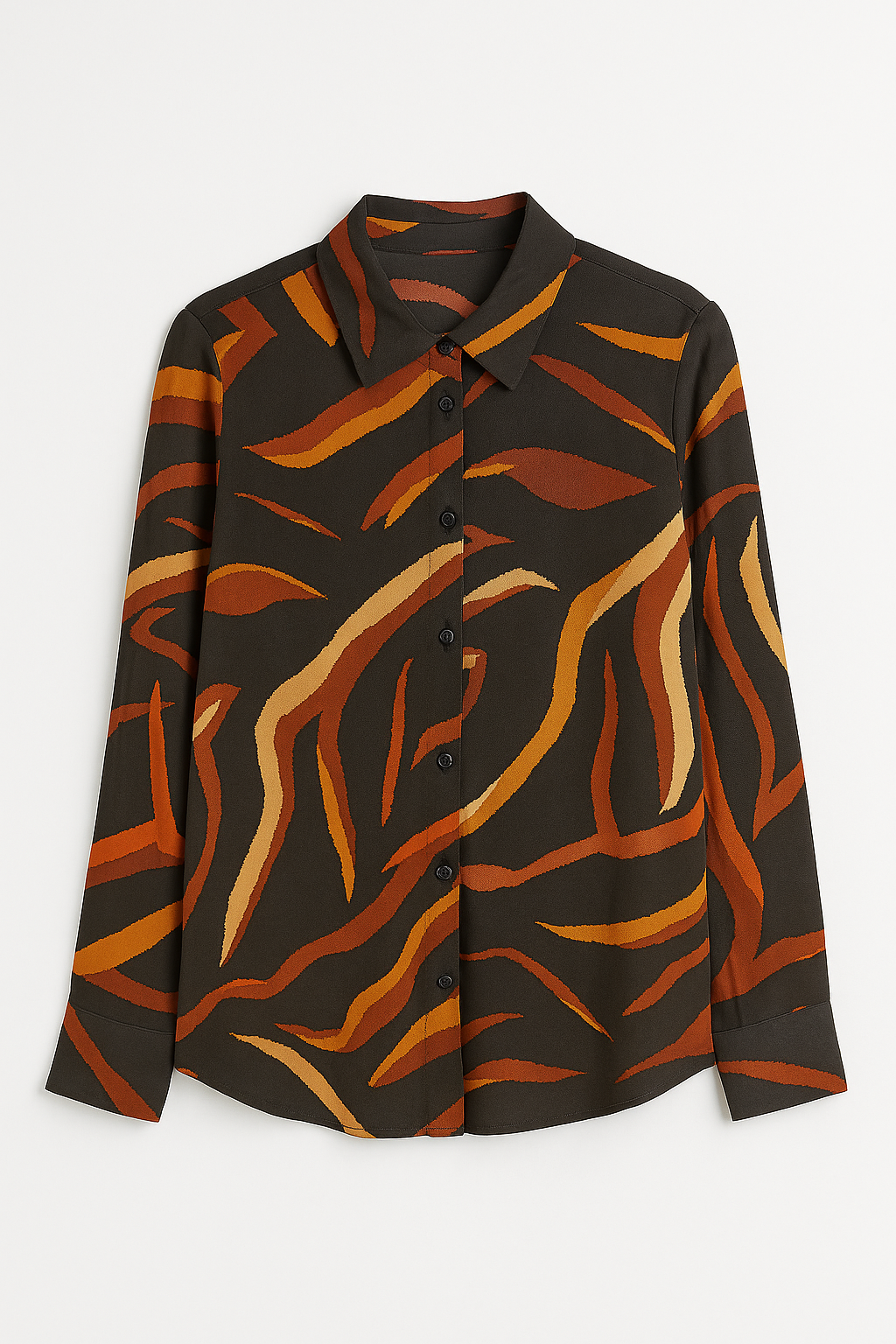 Blusas Para Mujer Camisera Estampada N53103 Negro