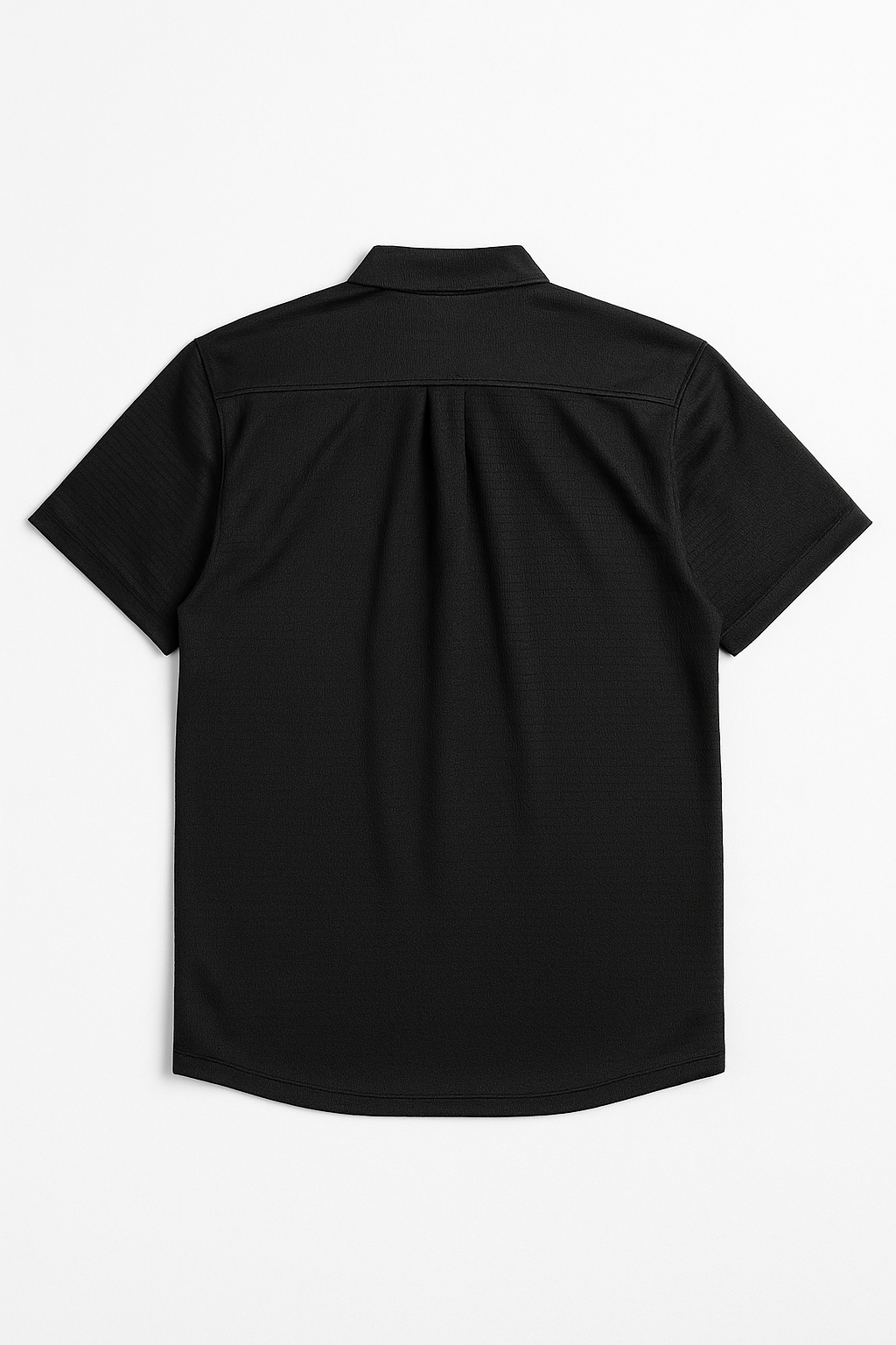 Camisas Para Hombre Manga Corta Con Textura B55357 Negro