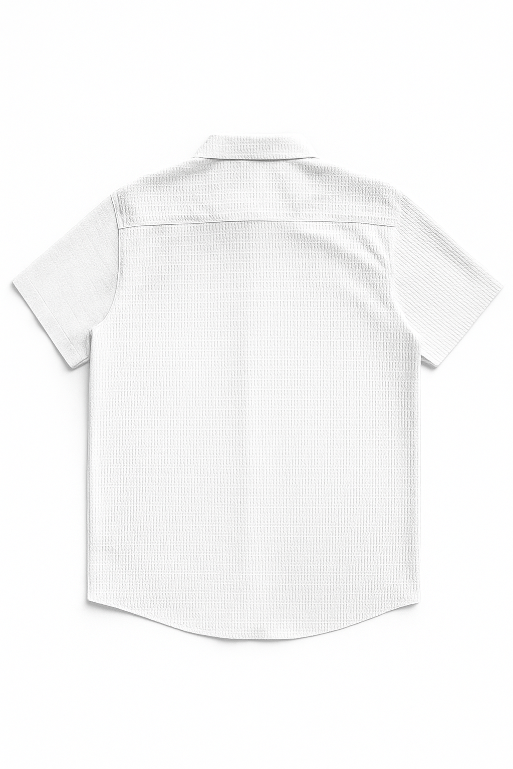 Camisas Para Hombre Manga Corta Con Textura B55357 Blanco