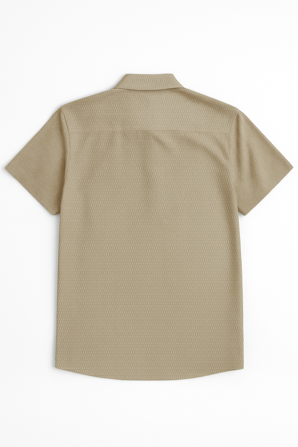 Camisas Para Hombre Manga Corta Con Textura B55357 Beige