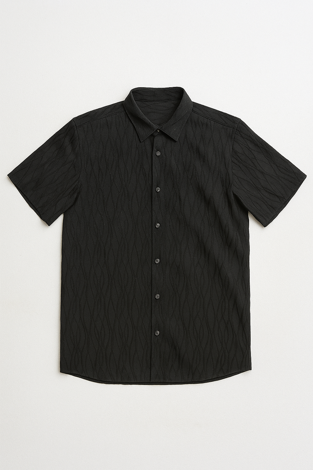 Camisas Para Hombre Soft Touch Jacquard B55361 Negro