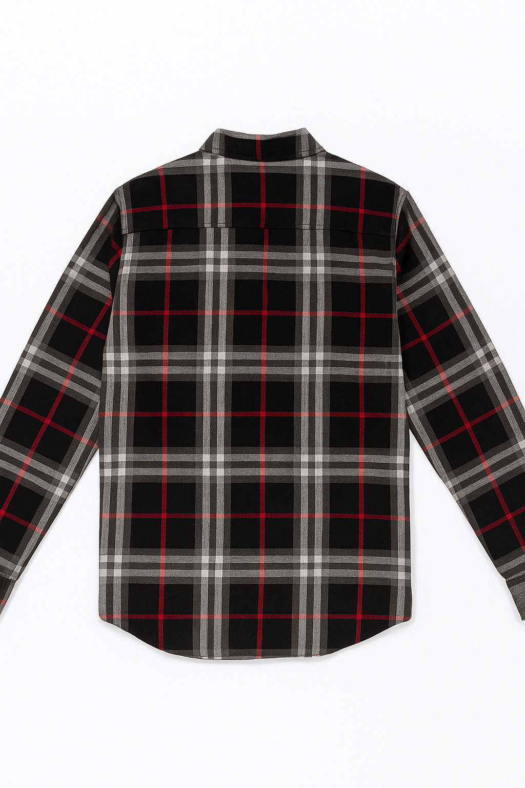 Camisas Para Hombre Manga Larga Cuadros B55308 Negro