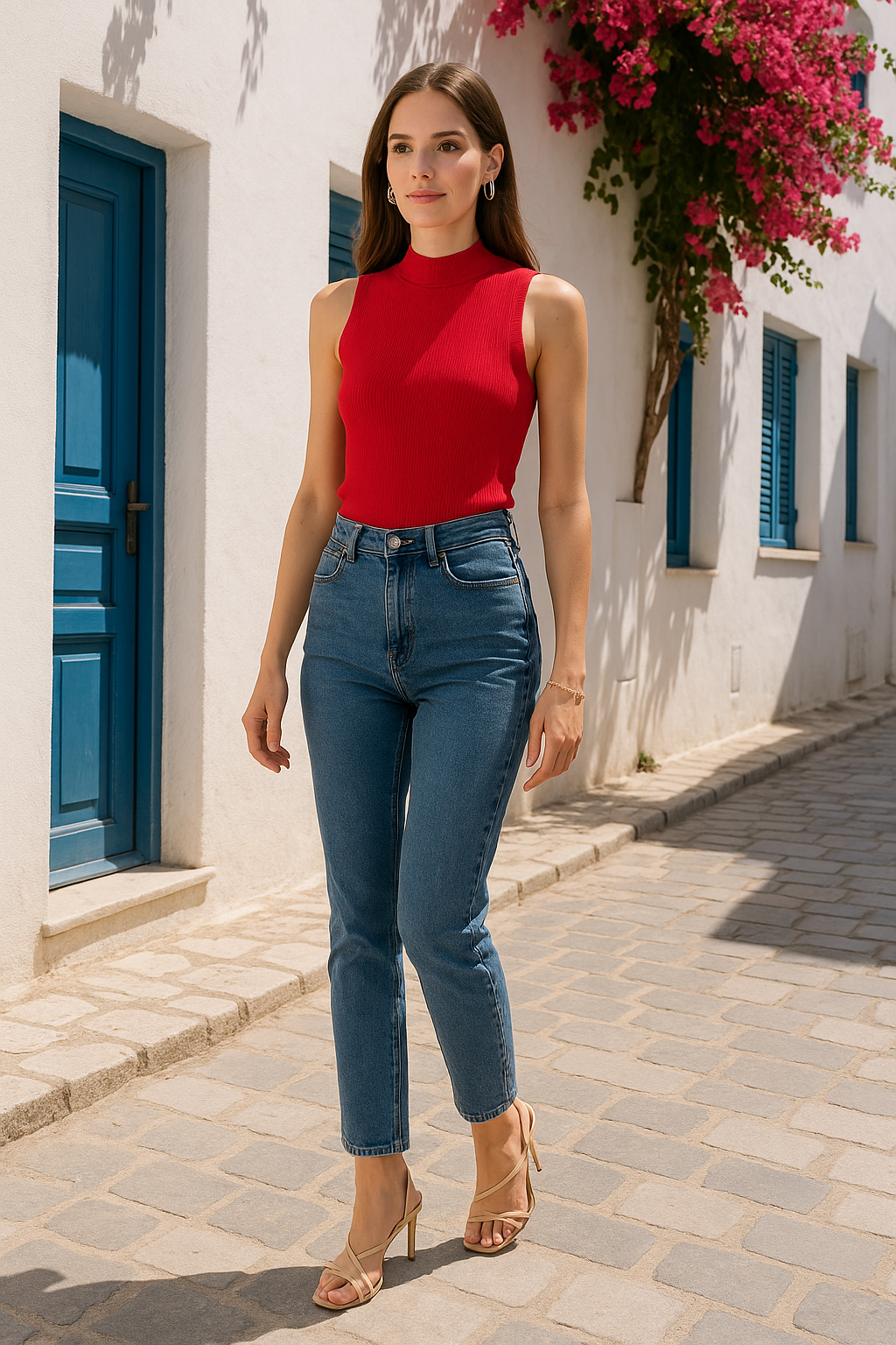 Blusas Para Mujer Tipo Sueter Sin Mangas O43200 Rojo