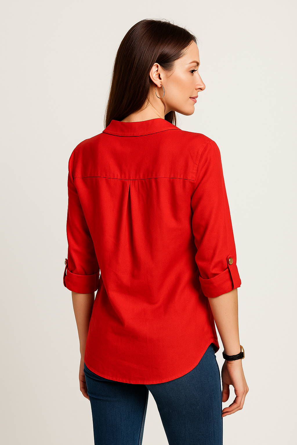 Blusas Para Mujer Tipo Lino Con Aletilla N51143 Rojo