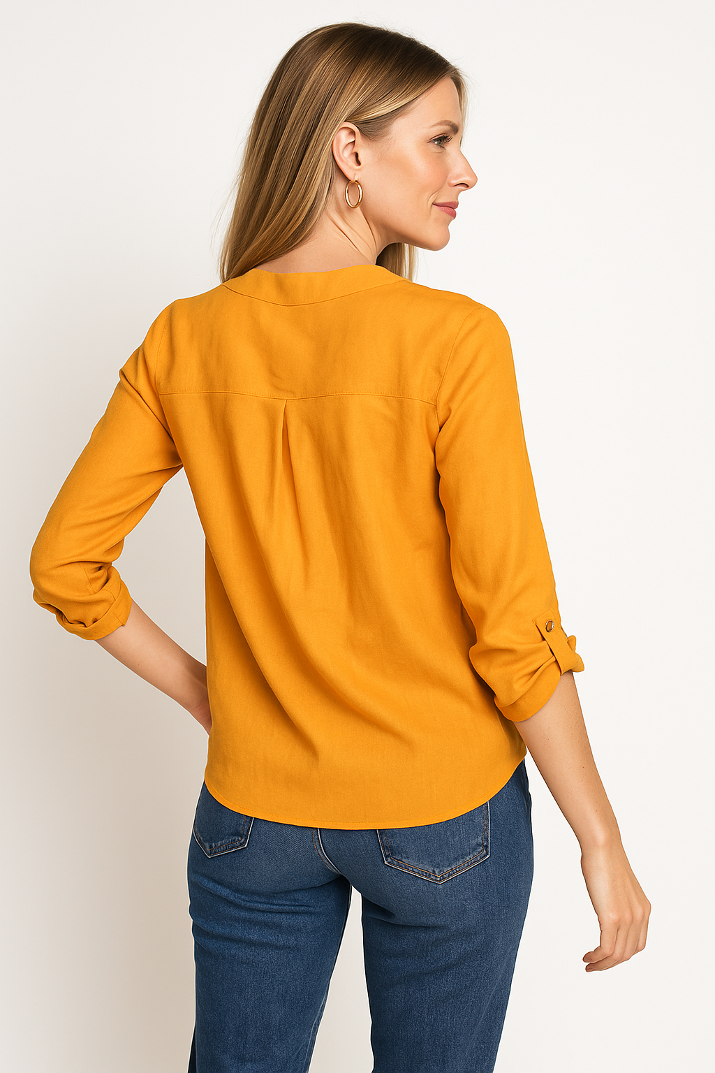 Blusas Para Mujer Tipo Lino Con Aletilla N51143 Naranja