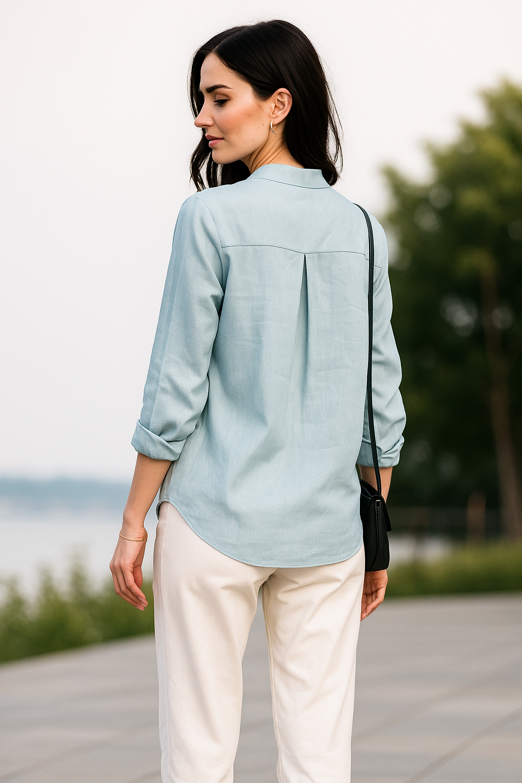 Blusas Para Mujer Tipo Lino Con Aletilla N51143 Aqua