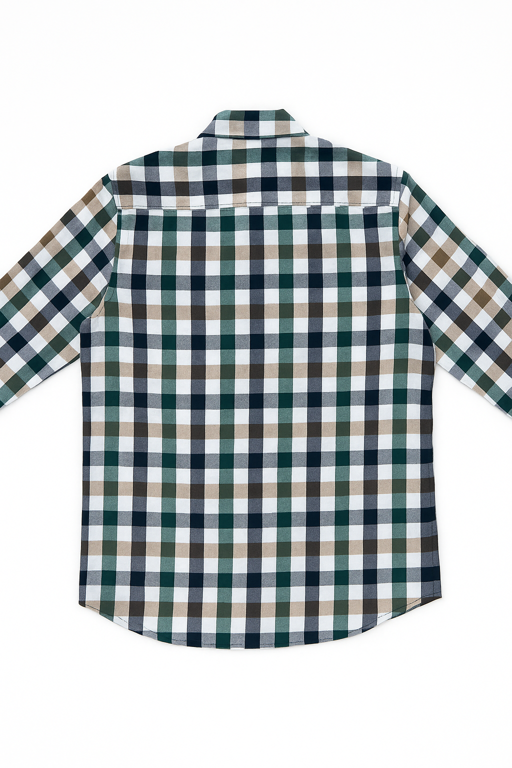 Camisas Para Hombre Oxford De Cuadros B55108 Blanco