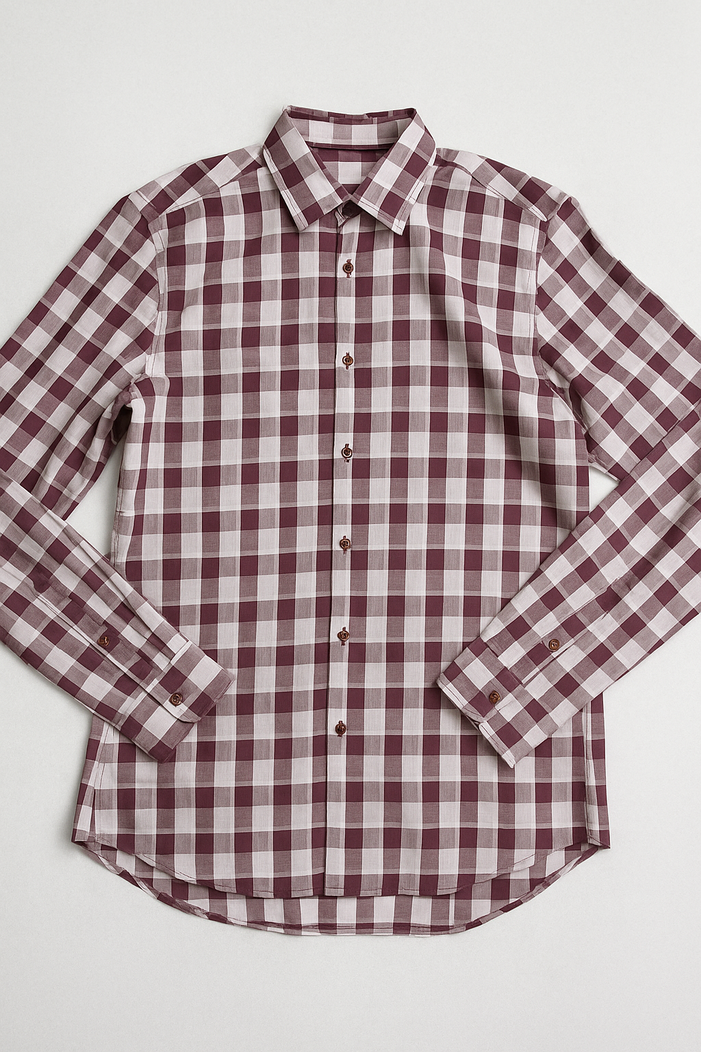 Camisas Para Hombre Satinada Cuadros B55311 Malva