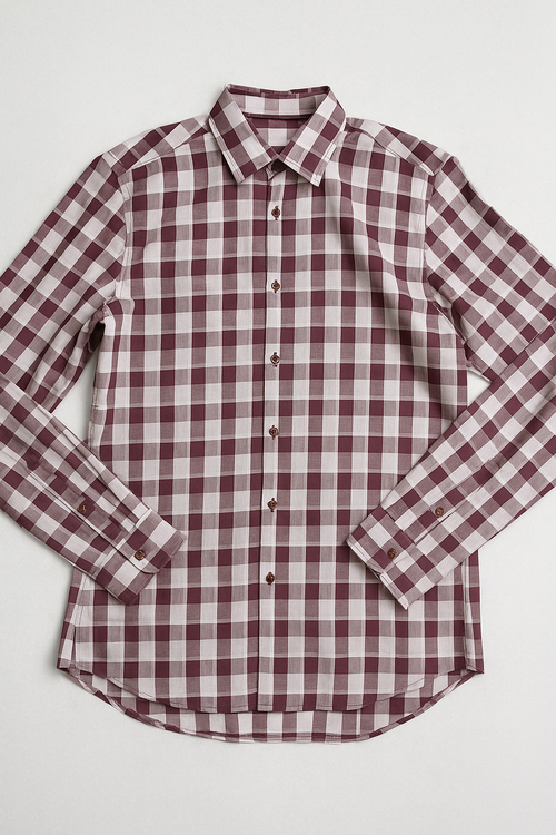 Camisas Para Hombre Satinada Cuadros B55311 Malva